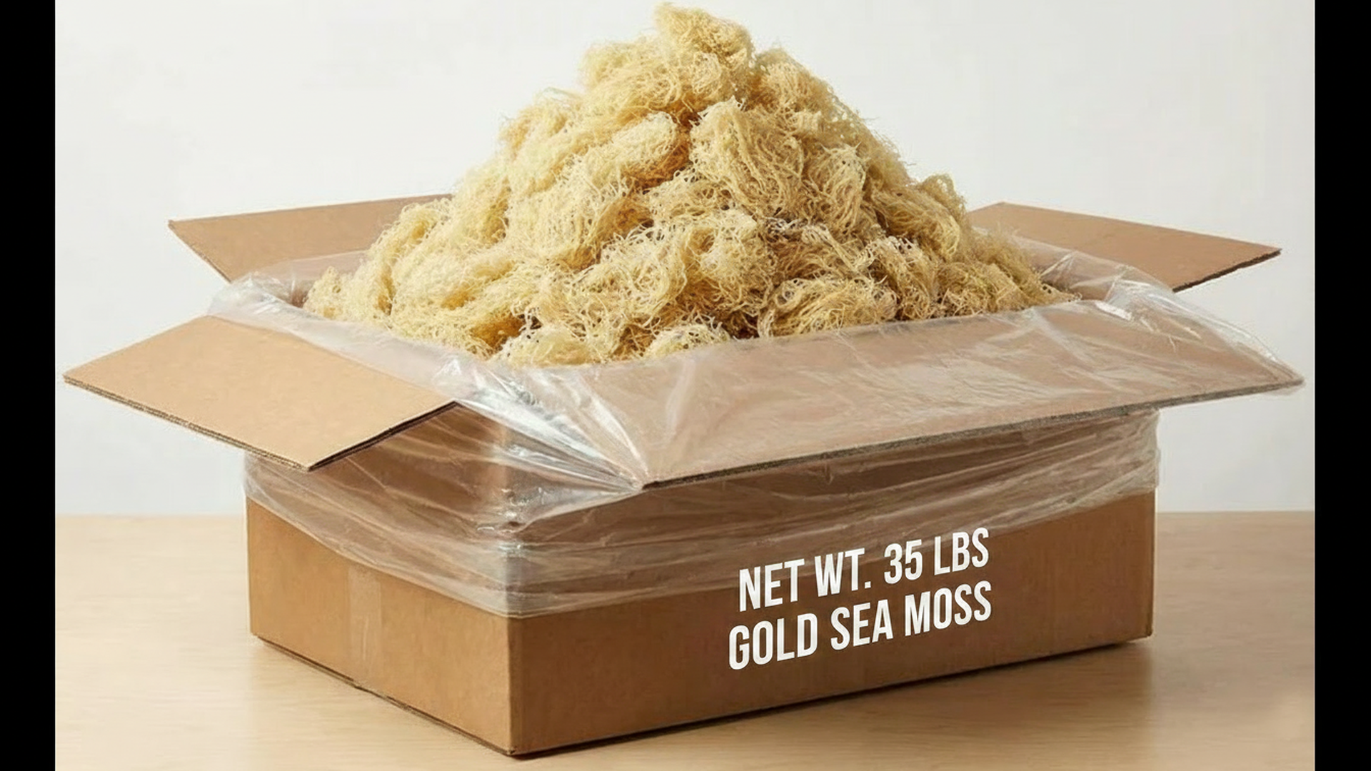 Gold Raw Sea Moss – 35 Lbs Box