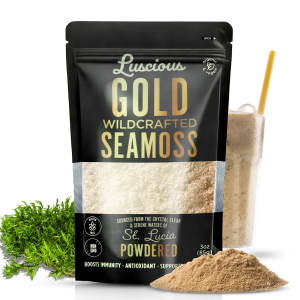 Luscious Sea Moss Powder Gold 3 Oz  100% Organic St. Lucia Sea Moss Powder by Luscious Spice Emporium